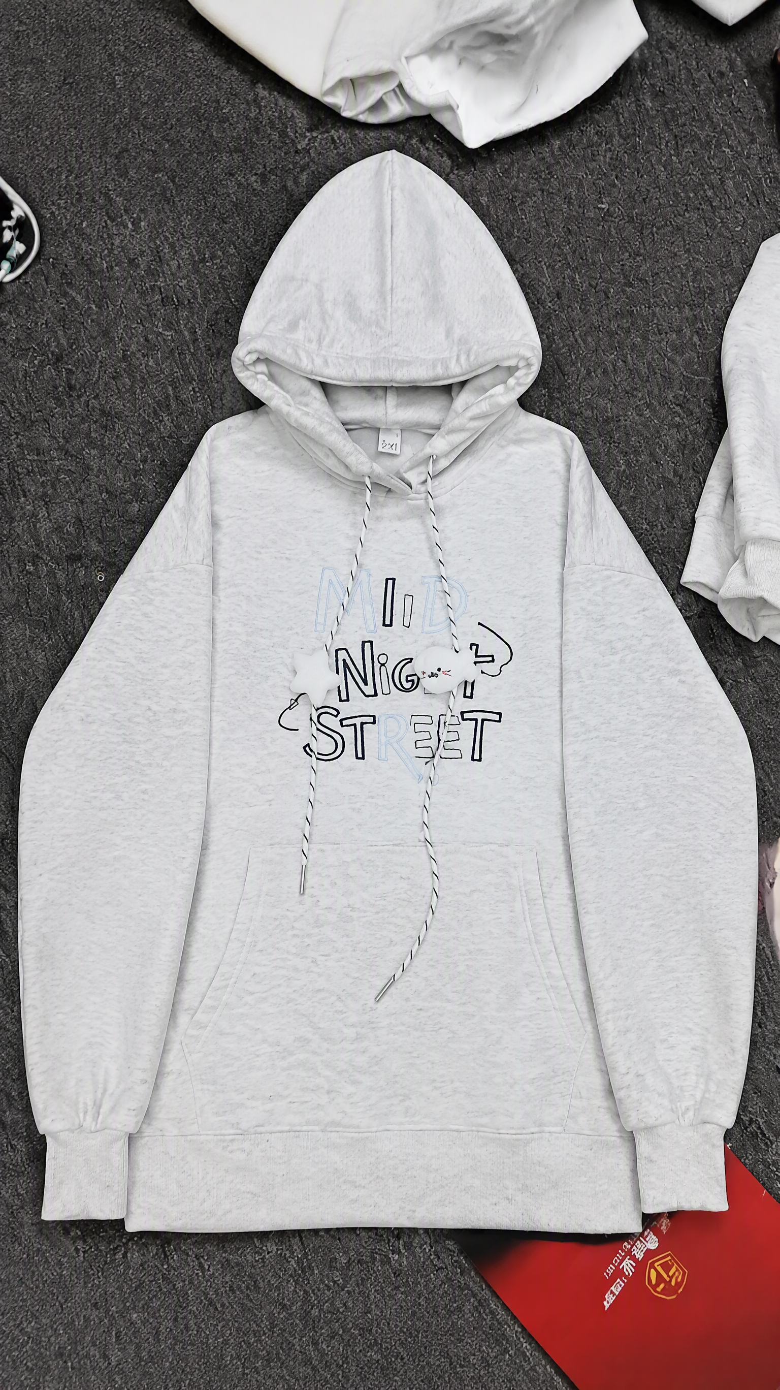 Plush Detail Embroidered Hoodie