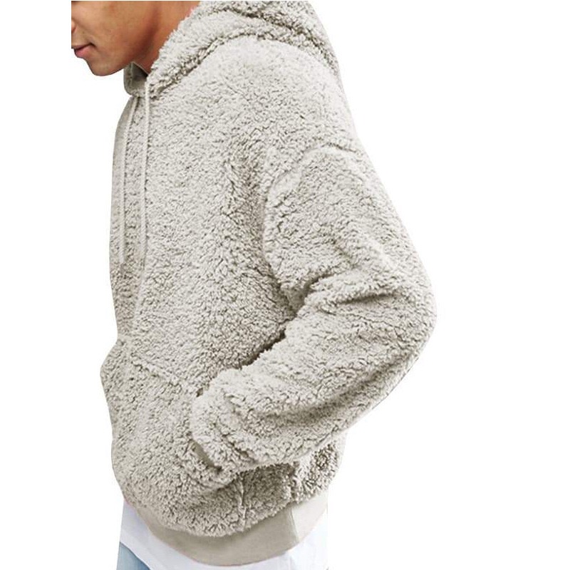 Plush hooded sweatshirt for men