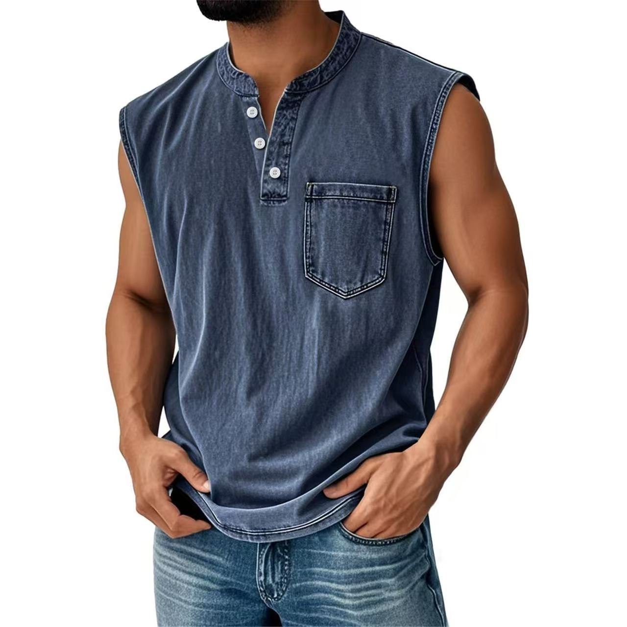 Sleeveless T-shirt young men casual trend
